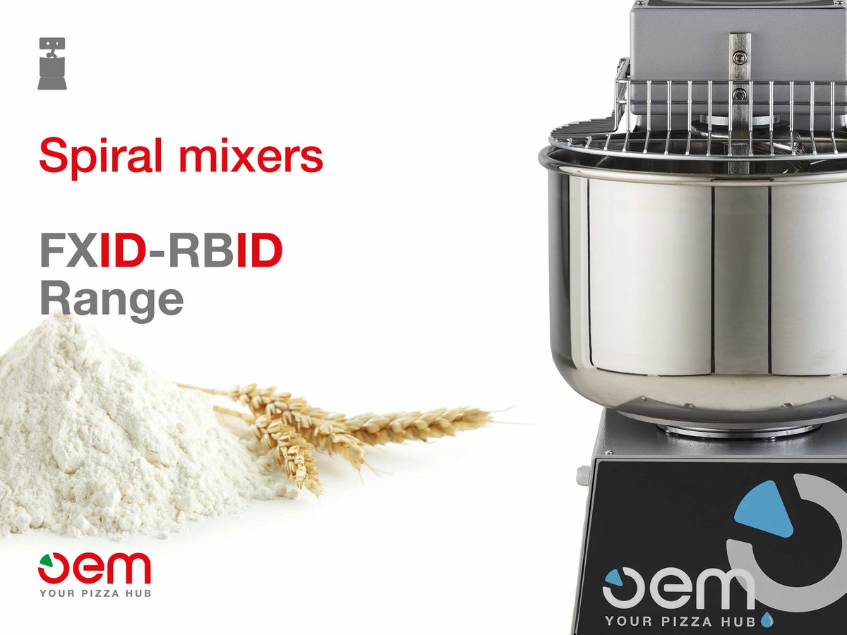 OemPizzaSystem's tweet photo. Spiral mixers FXID-RBID Range for HYDRATED #dough… More powerful and faster.Reliable, hard-working assistants.
#fornopizza #fornipizza #pizzas #propizza #pizzeria #pizzaiolo #pizzaioli #flour #pizzero #pizzeros #dough #pizzadough #pizzasystem #pizzagourmet #pizzaequipment #food https://t.co/8m0ghC9EKM