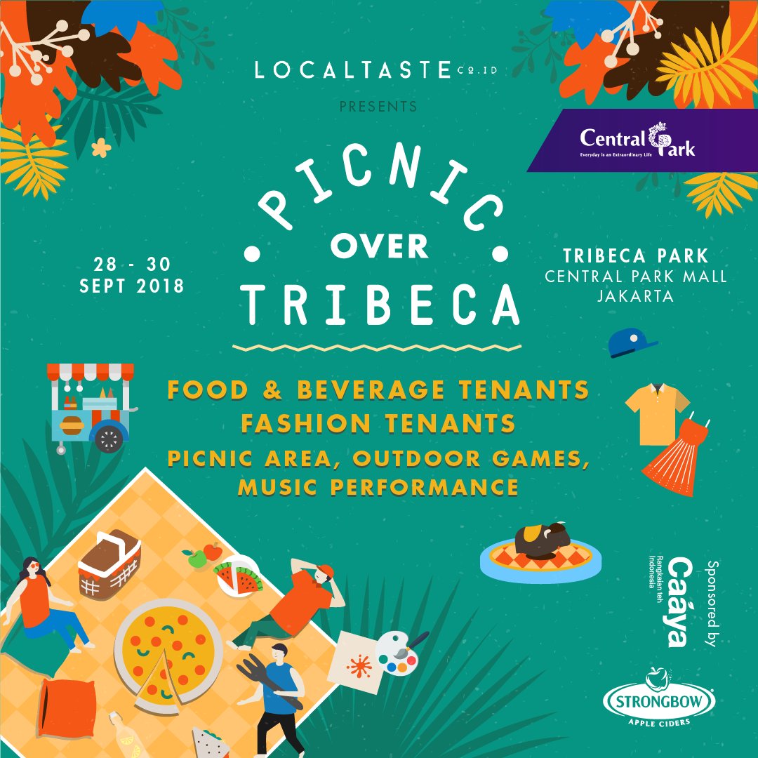 hipwee's tweet image. Music entertainments, outdoor games, face painting, tarot reading, 15+ F&amp;amp;B, and fashion exhibitor, with vast picnic area in the middle of the park!

#LocalTaste &apos;Picnic Over Tribeca&apos; : September 28th - 30th September 2018 at Tribeca Park Central Park! 

#HipweeEvents