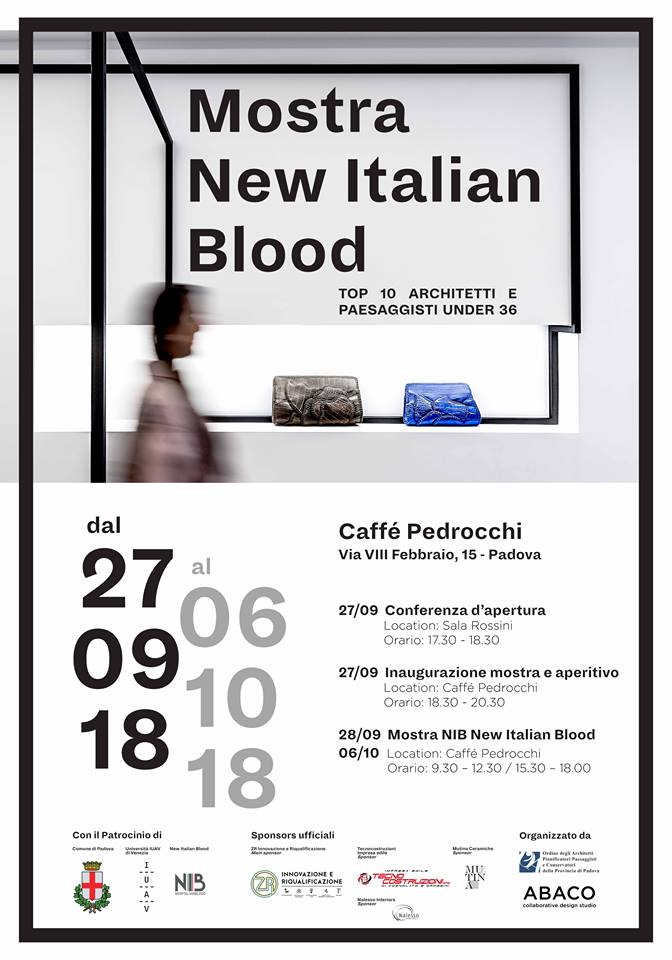 comunepadova's tweet photo. "New Italian Blood. Top 10 architetti e paesaggisti under 36": si inaugura giovedì 27/09 alle 17.30 al Caffé Pedrocchi la mostra dedicata ai migliori studi italiani o esteri con almeno un partner italiano under 36. Fino al 6/10, ad ingresso libero. https://t.co/r2EB551s5d #Padova https://t.co/vvBNtl2OUL