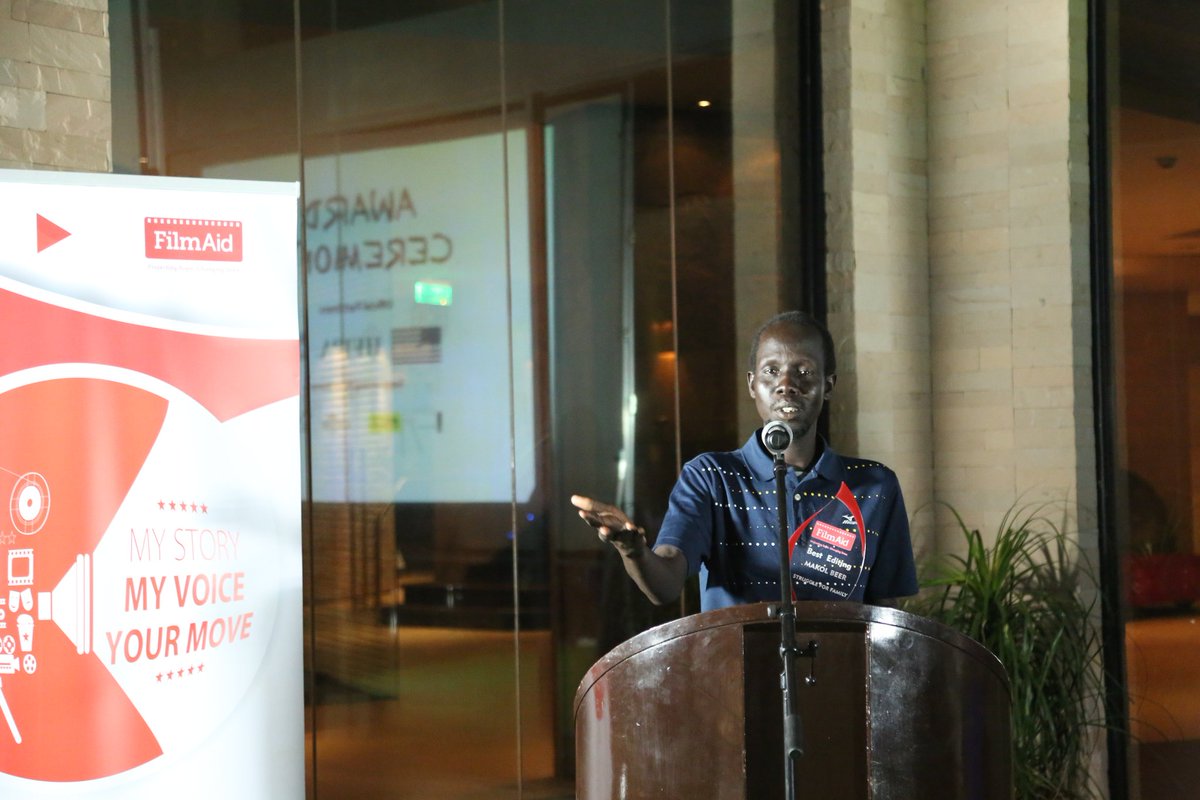 filmaidkenya's tweet photo. Makol Beer, a 31 year old South Sudanese Filmmaker and a graduate of our media training programme class of 2018 walked away with BEST EDITING for his film 'struggle for family', a conflicting story about love and culture.
Congratulations Makol! #FAFF2018 https://t.co/konIHG0wPd