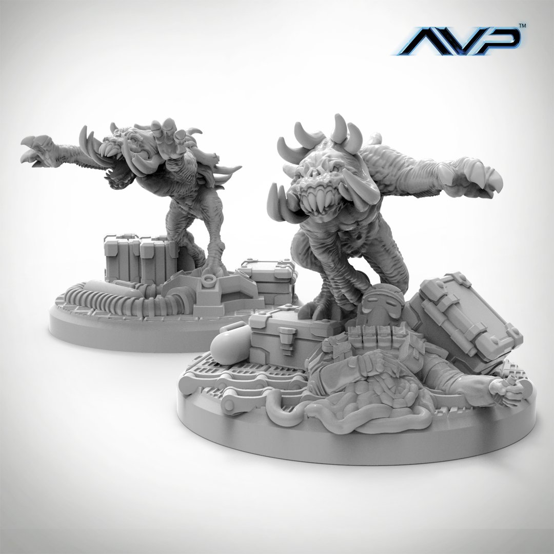 avpgalaxy's tweet photo. Octobers releases for Aliens vs. Predator - The Hunt Begins miniature game have just been announced by the team over at @ProdosGames! | https://t.co/5waP28d7Ze | #Predator #ThePredator #Yautja #FemalePredator #PredatorHounds #PredatorHellhounds #AliensVsPredator #AvPTheHuntBegins https://t.co/Okv8vGZN91