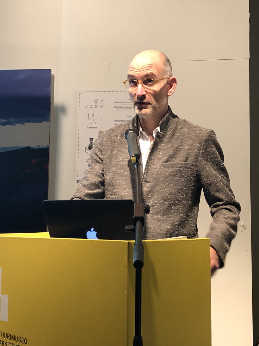 HeiskanenReetta's tweet image. ”Architecture does not live in isolation”, Tomá Berlandan luento pohjustaa @MFA_fi, @AaltoUniversity, @AaltoARTS näyttelyn teemoja Interplay of Cultures. Jokainen suunnittelukohde ja yhteisö on erilainen. #architecture #afritecture