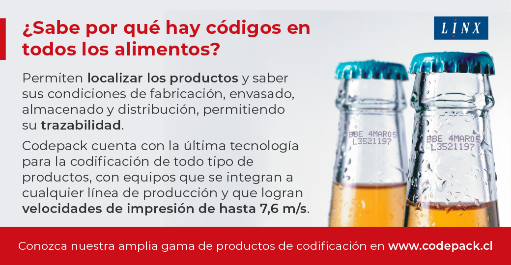 codepackchile's tweet image. Los códigos en los alimentos son impresos por Codificadores de Inyección de Tinta de Pequeños Caracteres. Conozca más en: codepack.cl