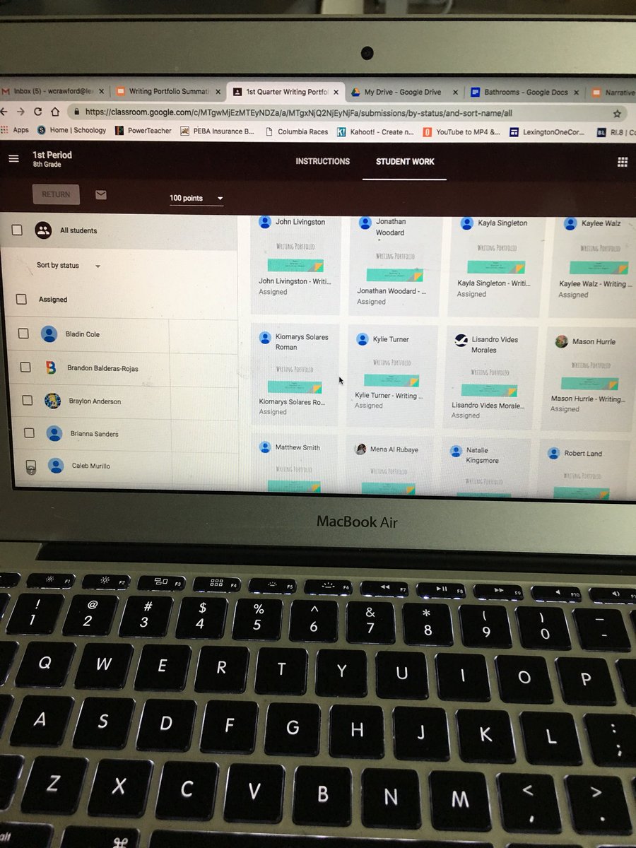 ClayCrawfordEdu's tweet image. Finally decided to follow @LiddleDenise and @DramaLitandTech and use @googleclassroom. What a great resource and made distribution of this first nine weeks writing portfolio so easy. #module7 #google #loveit