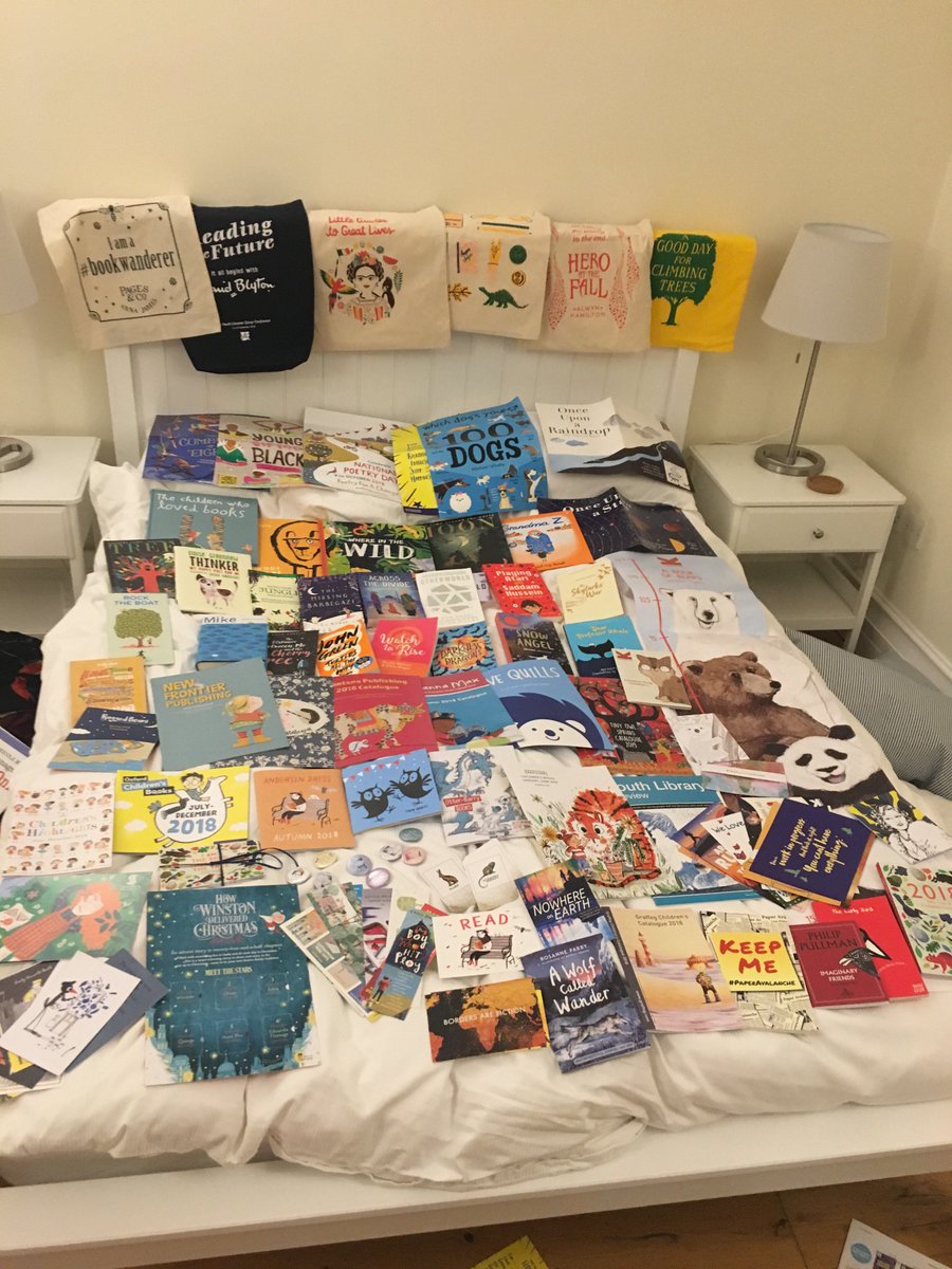 May have got a bit carried away at the YLG Conference this weekend! How to get all of this back home to Scotland!? Thank you @CILIPSLG and thanks to the amazing speakers, publishers and librarians, what an inspiring weekend #YLGConference
