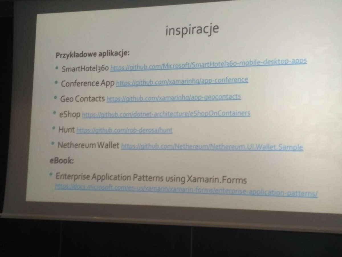 WalenciukC's tweet photo. Damian Antonowicz przypomniał mi czasy WPF i Silverlight na konferencji #4DevelopersGdańsk #4Developers #4developers2018
Xamarain Forms z. MVVM i bez :)
Te same problemy co 8 lat temu
🎆 Dobra prelekcja 🎆 https://t.co/6CEKR2AhYZ