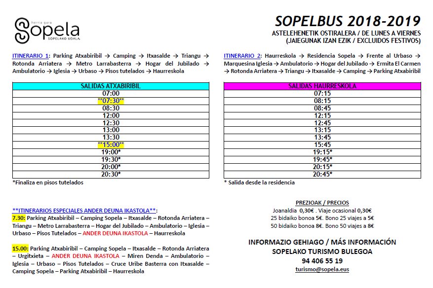 El próximo lunes, 1 de octubre, comenzará el horario de invierno de Sopelbus. sopelaudala.org/index.php/es/s…