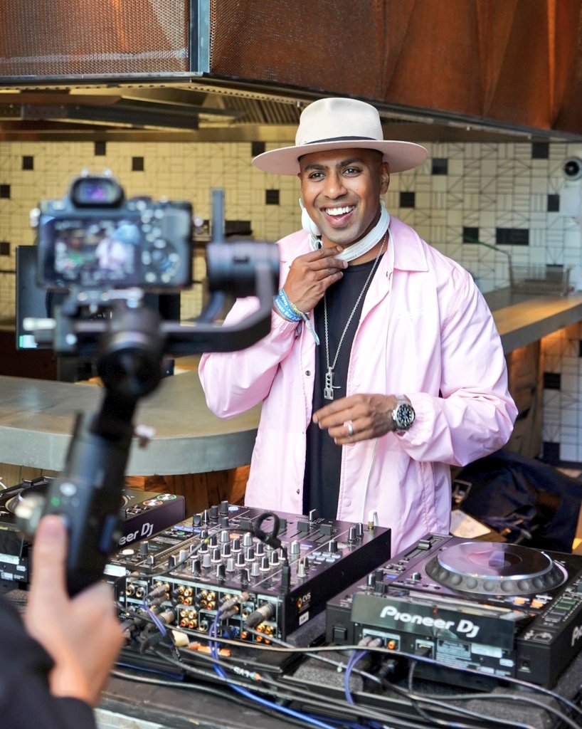 Double3P's tweet photo. Great time filming at the Converse 2020 change event yesterday. Got to use the new toy @DJIGlobal . @Martin2Smoove  on the decks 🎧 https://t.co/TxtgIJ2rVy