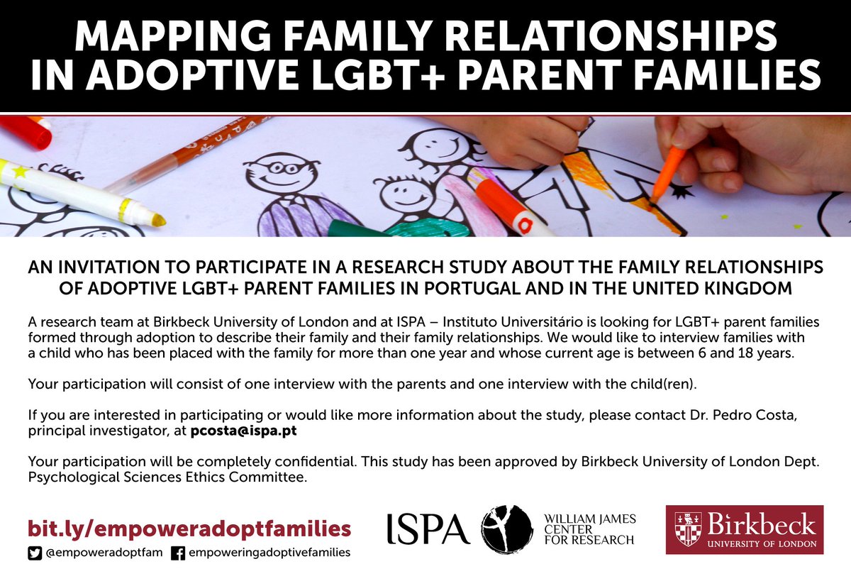 empoweradoptfam's tweet photo. New phase of the EAF study: Looking to interview adoptive LGBT+ parents about family relationships. https://t.co/cNWRfGuTTz