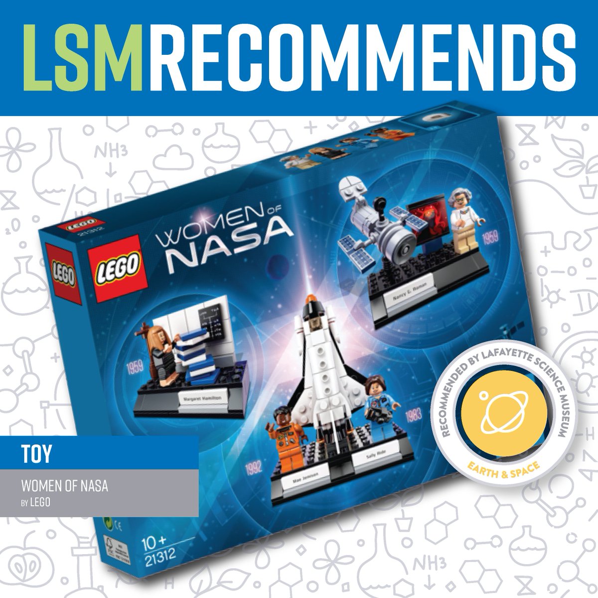 This Tuesday, #LSMRecommends LEGO Ideas Women of NASA. The set features 4 pioneering women of <a href="/NASA/">NASA</a> - National Aeronautics and Space Administration and three builds illustrating their areas of expertise. Learn more: bit.ly/2u8wMoy <a href="/LEGO_Group/">LEGO</a> <a href="/LEGOIdeas/">LEGO® IDEAS</a>  #womeninscience
