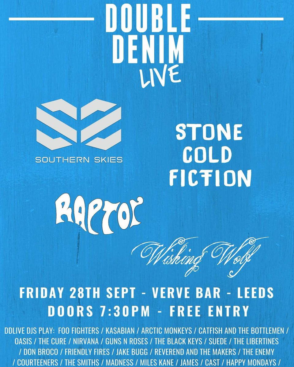 This Friday <a href="/VerveBarLeeds/">Verve Bar Leeds</a> downstairs in the gig room. Kicks off at 8pm so get down early