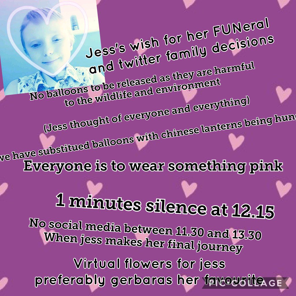's tweet image. If anyone would like to add any other marks of respect please let us know,  but the following is how Jess and her Twitter family want to mark the day xxxx