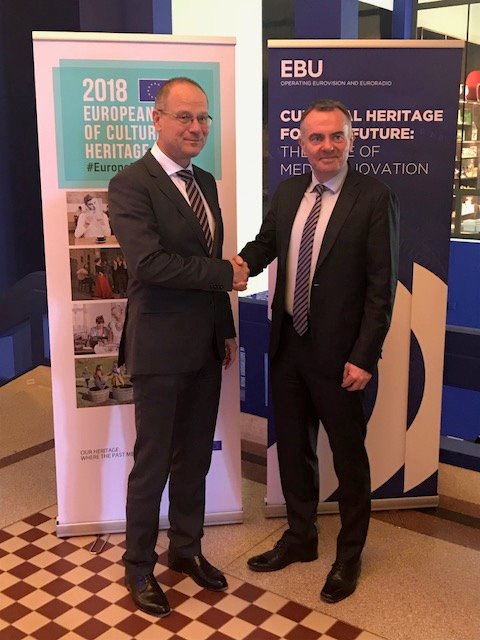 "PSM's archives are vivid testimonies to our shared history. Our Members possess a unique historical record, with many millions of hours documenting the story of the last century" - DG Noel Curran highlights importance of #CulturalHeritage with @TNavracsicsEU in #Brussels
