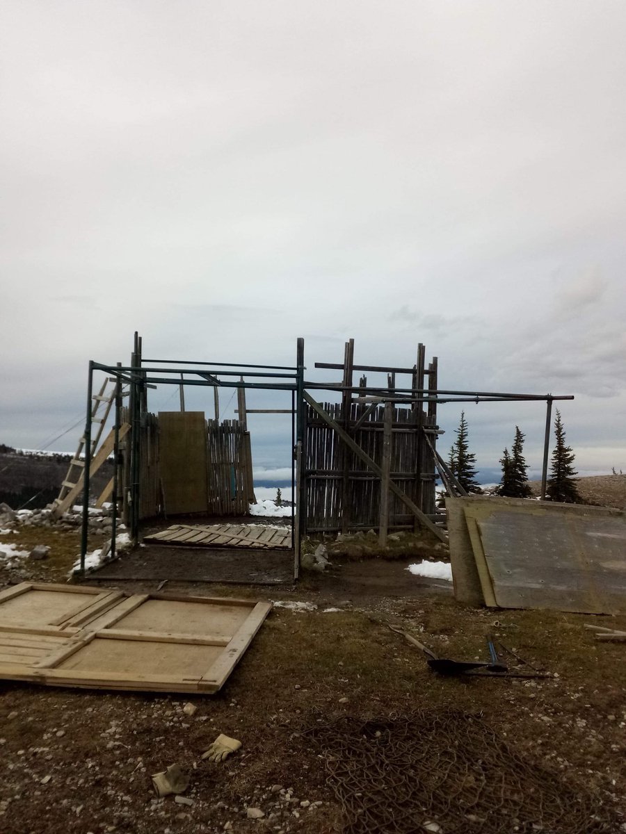 The dismantling of the trap officially marks the end of the season on #RamMountain. The #EwenionTrappers are out! Fun productive season. Anxious to take a closer look at all that data.