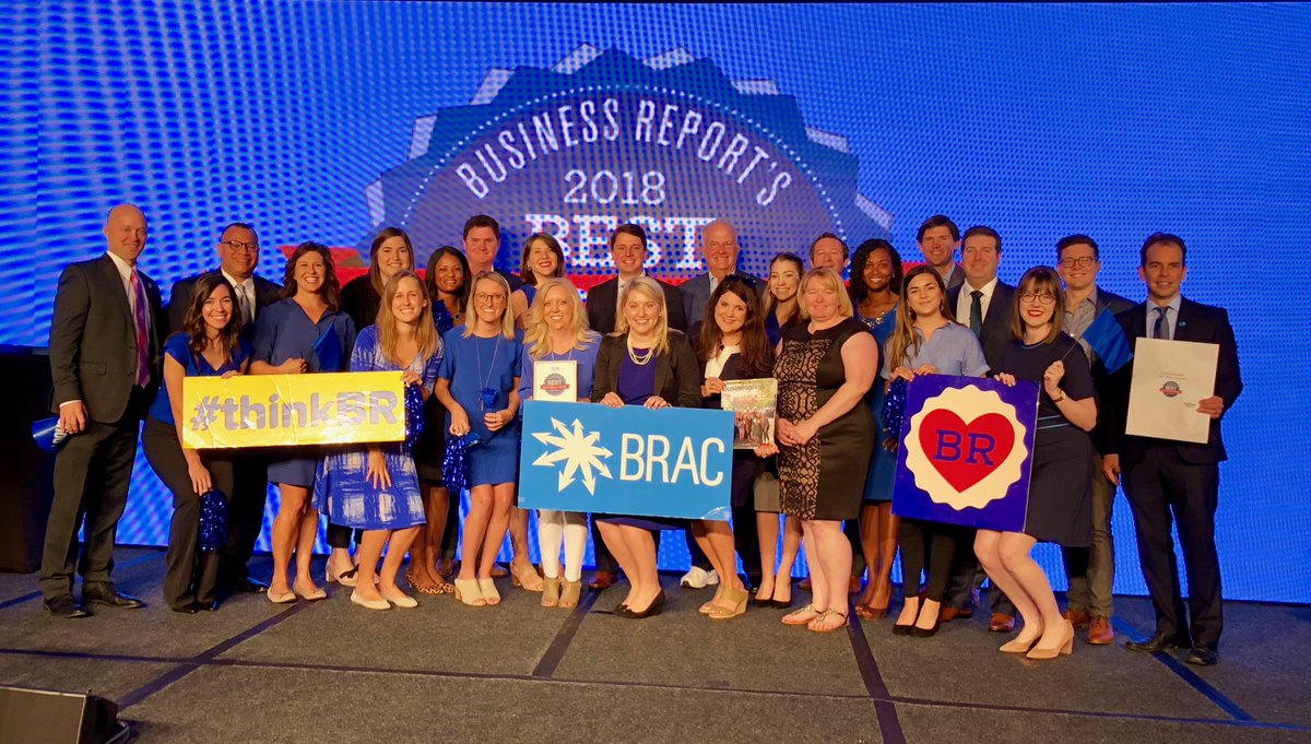 gbrpartnership's tweet photo. BRAC is honored to be named a 2018 Best Place to Work by the @brbizreport.
But we have to say, we couldn't possibly be a great place to work if the Baton Rouge Area wasn't one first!
#BRACpack #thinkBR https://t.co/IJZnBpM2lU