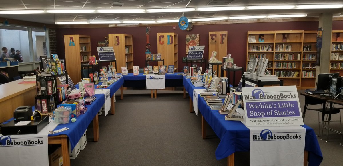 ColemanMSLib's tweet photo. Be sure to stop in the library tonight and Thursday from 3:30-7:)) to get your free book during parent/teacher conferences at the book fair! We are excited to have @BlueBaboonBooks here! @CMSPride https://t.co/KSQGNzQSZA