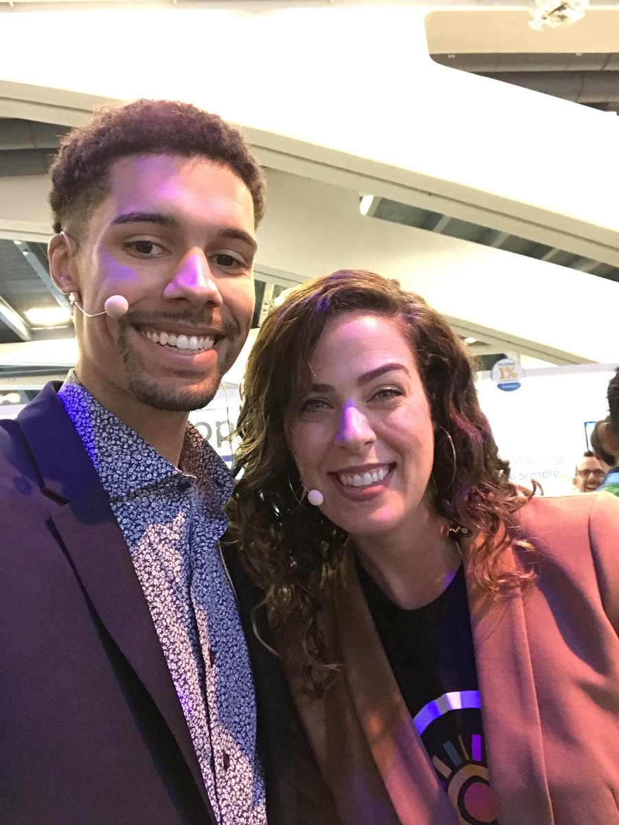 MarcusSavon's tweet image. My colleague and friend @BrigeePatrice and I before hitting the @Dreamforce campground stage! #DF18 #EqualityForAll