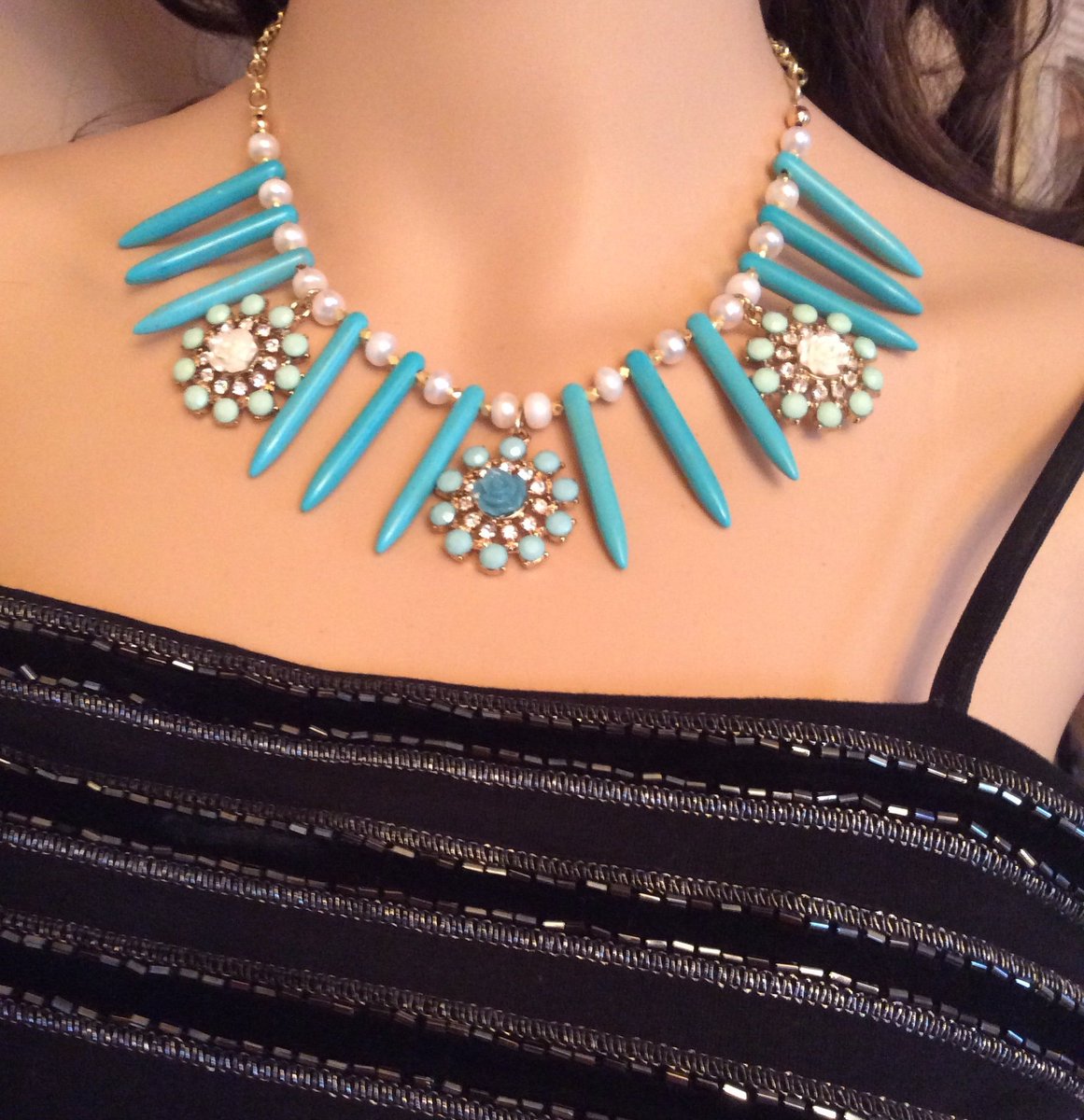 falyassin's tweet image. Excited to share the latest addition to my #etsy shop: Turquoise necklace, freshwater pearl necklace, gold plated necklace etsy.me/2ztnaYo #jewelry #necklace #blue #pearlshell #no #women #pearl #yes #white