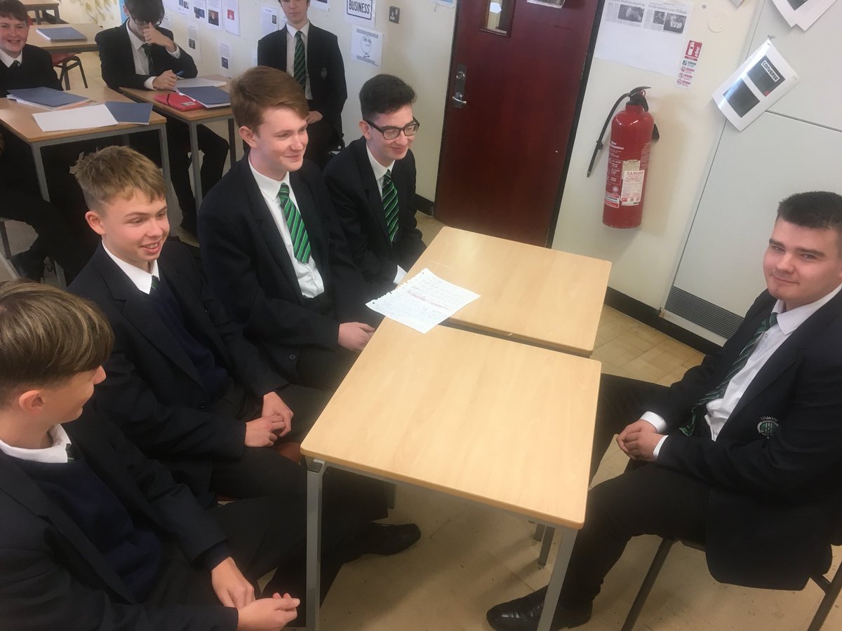 lismorebusiness's tweet photo. Our Year 12 Business Studies students involved in a role play / mock interview today - part of Unit 2 Human Resources. Excellent preparation for our students #PartTimeWork #DevelopingEmployabilitySkills https://t.co/b8dSt4oyuK