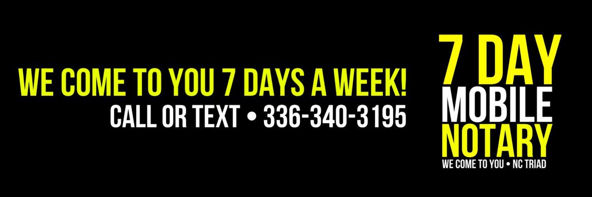 7 Day Mobile Notary - NC tweet media