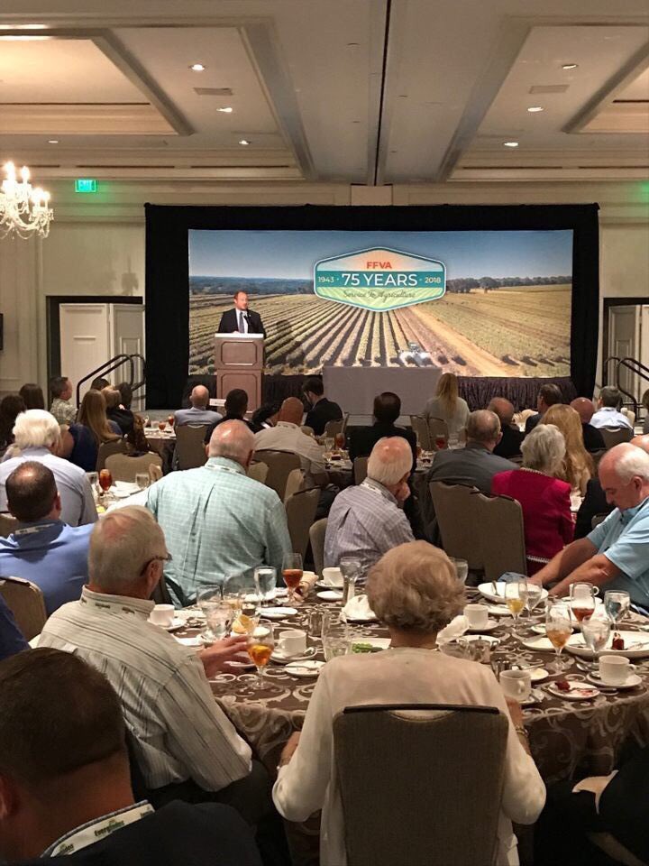 mattcaldwell_fl's tweet photo. Congratulations to the @FlaFruitandVeg for 75 years of feeding our great state and our entire nation! I look forward to working with these leaders as Florida’s next Commissioner of Agriculture! #2lanetravels https://t.co/X1p0LST6Zf