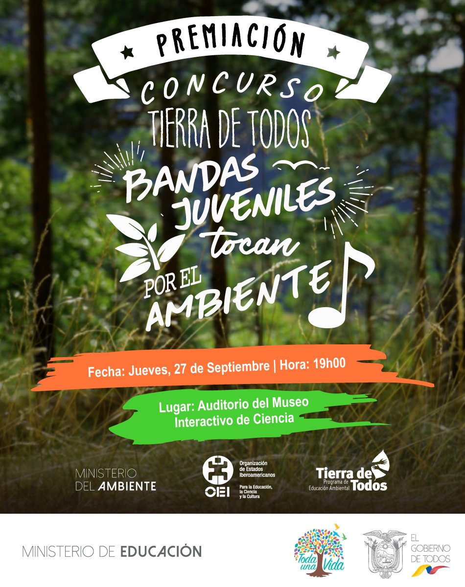 Educacion_Ec's tweet photo. El Primer Concurso “Tierra de Todos: Bandas juveniles tocan por el ambiente” convocó a todas las instituciones educativas; fiscales, fiscomisionales, municipales y particulares de régimen Sierra-Amazonía. #EduAmbientalEC https://t.co/9QIcNgCQiA