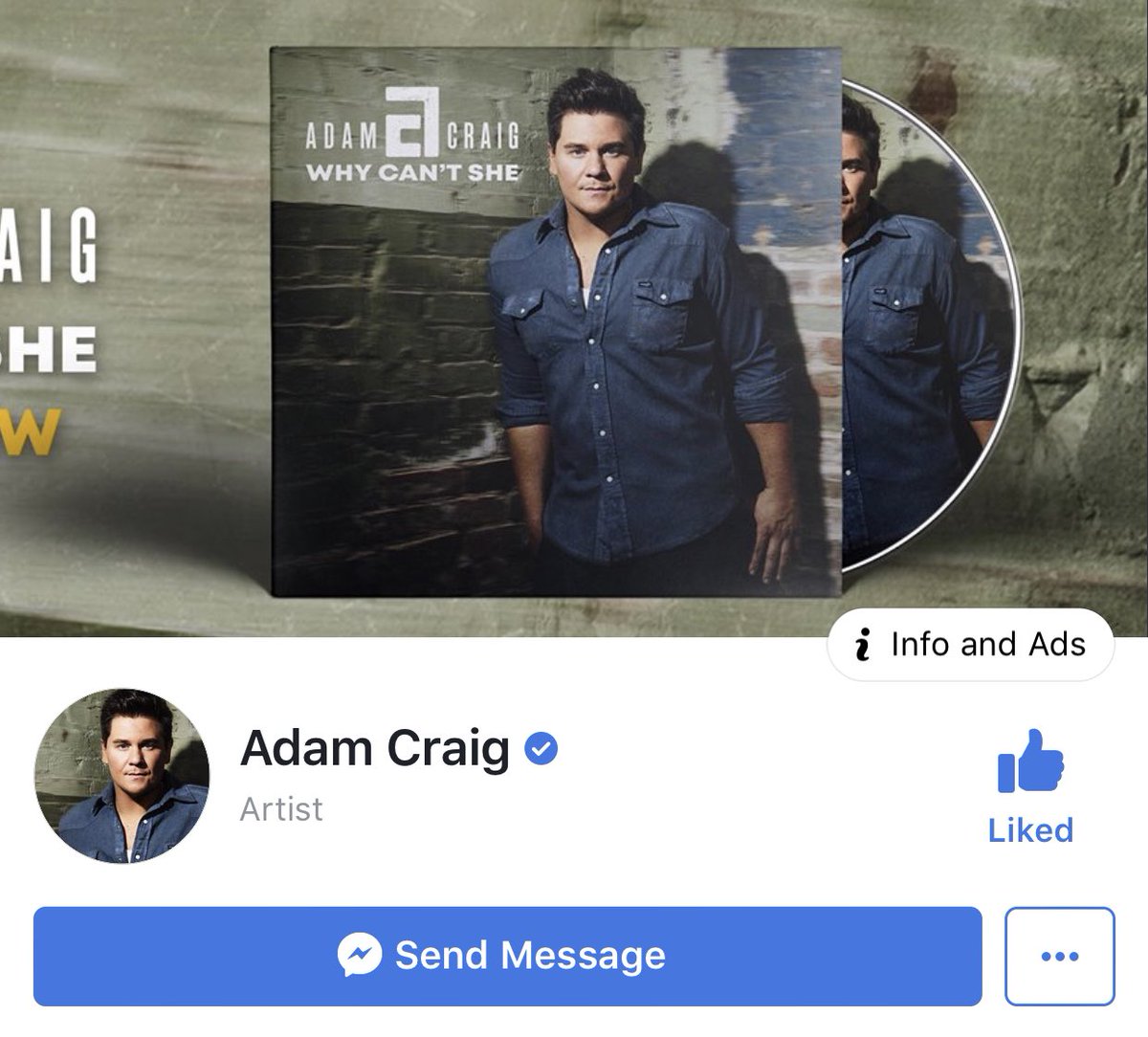 TheACStreetTeam's tweet photo. Have you clicked the “Send Message” button on @AdamCraigMusic’s official Facebook page? If you haven’t, try it out and you’ll be in for a surprise! #itsprettyawesome https://t.co/OqCXLeyINP