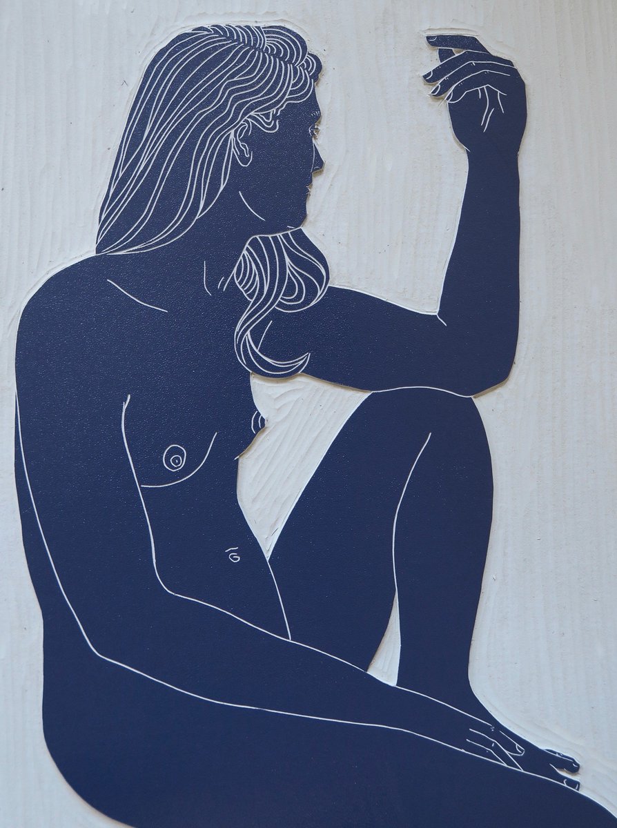 My interest in sloping postures and bodies curled in on themselves is always a reminder to me, and to anyone else for whom it resonates, that the steady voice of support comes primarily from within.
.
.
.
#linocut #linoprints
#lino #reliefprint #blockprinting #ink #nudeart #women