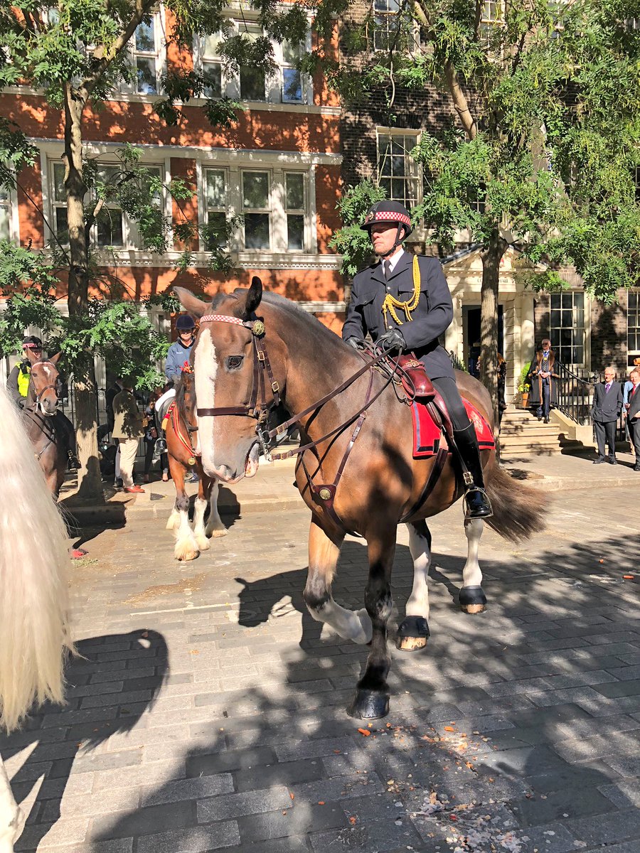 CoopersCompany's tweet photo. Thank you to @CityHorses #PHSawyer #PHIris #PHLittleDave and #PHLionel for escorting the Companyβs Mascot and FreeHorse Ajax today to #CoopersHall https://t.co/WsGgMKPE7F