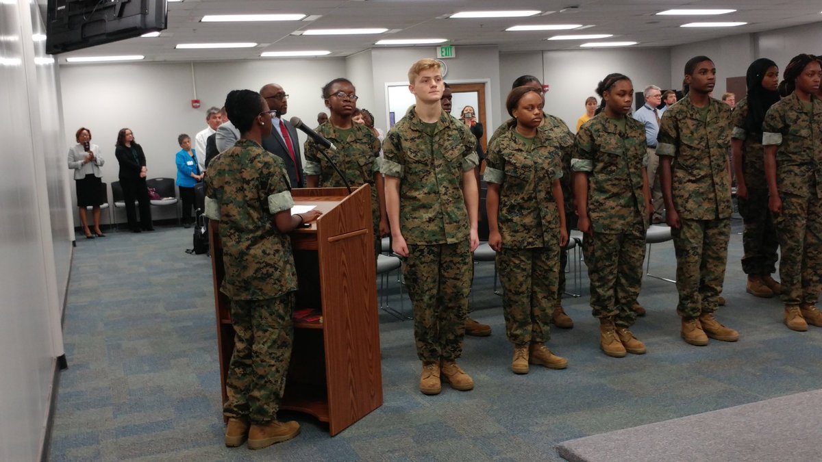JEFCOCareerTech's tweet photo. Our MCJROTC presented at the @JEFCOED board meeting today. It was such a treat to highlight these young men and women and the great work they are doing! We are so proud of them! #JefCoEdCTE #CTE @MCJROTCMiller @PrincipalAMarsh @SVHSJefcoed https://t.co/Uo9vkoNPXj