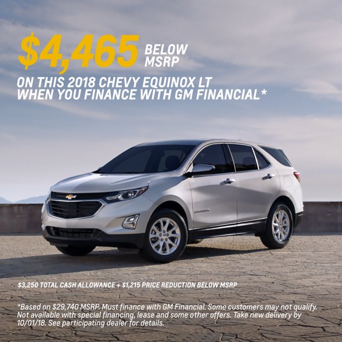 EmichChevy's tweet photo. Go ahead, treat yourself. Visit us today for special deals on 2018 Chevy Equinox LT. https://t.co/AUkXKBTftY https://t.co/UjKZB0c97U