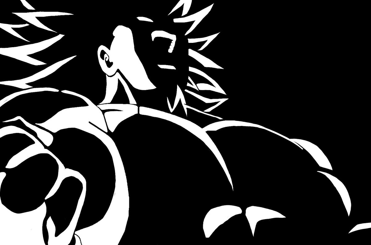 ゴテンクスめちゃ好き ゴテ 白黒ブロリー 一作目 二作目 を元に描いたけど傷を付けて今のブロリーも描いてみたよ W ドラゴンボール超 ブロリー