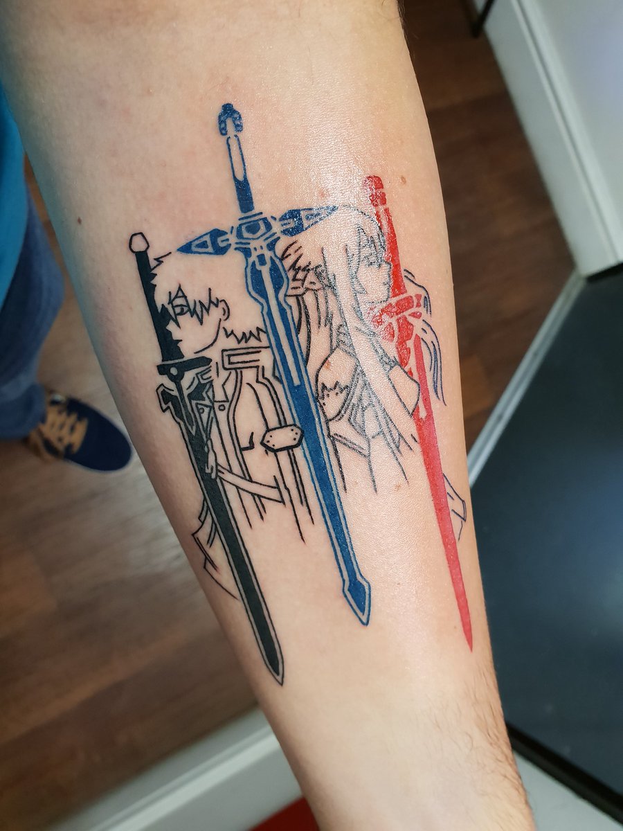 Conor Micallef-Green on X: "Fourth tattoo finished today! From the anime Sword Art Online. Love it already #tattoo #SwordArtOnline #anime #animetattoo #art https://t.co/6pLAa2Fppp" / X