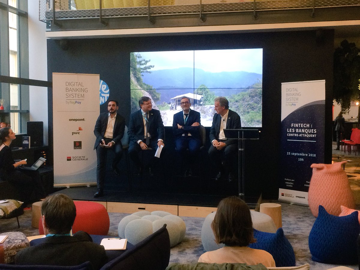 SkaleetOfficial's tweet photo. Launch of @YvesEonnet and Hervé Manceron’s book, Fintech: The Banks Strike Back at onepoint’s main office, with @AlexandreMaymat and Pierre-Henri Druaut! 
#DBS #DigitalBankingSystem #banks #fintech https://t.co/SS4CvTcjqU