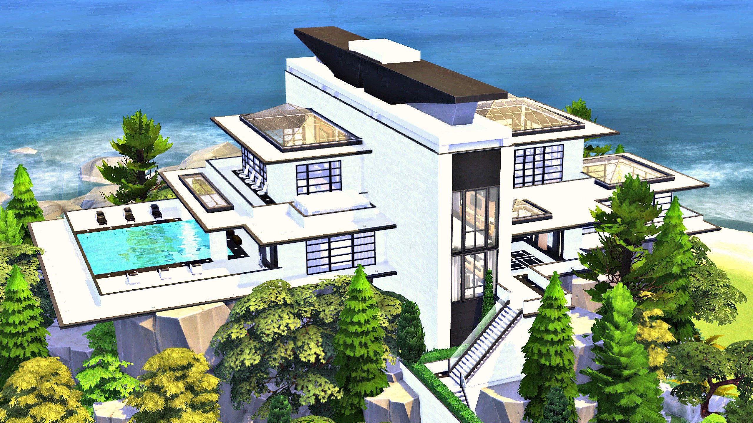 Twitter 上的Fry："I built a huge MODERN MANSION in #TheSims4! It\