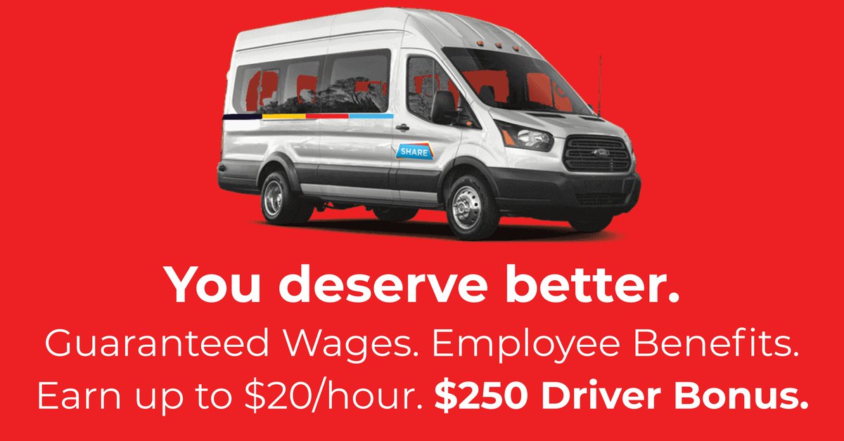 According to a recent study by <a href="/jpmorgan/">J.P. Morgan</a>, Uber and Lyft drivers are earning half of what they did in 2013. At SHARE, we believe drivers deserve better. Guaranteed wages, reliable hours, and benefits. Learn more at DrivewithSHARE.com! fortune.com/2018/09/25/ube…