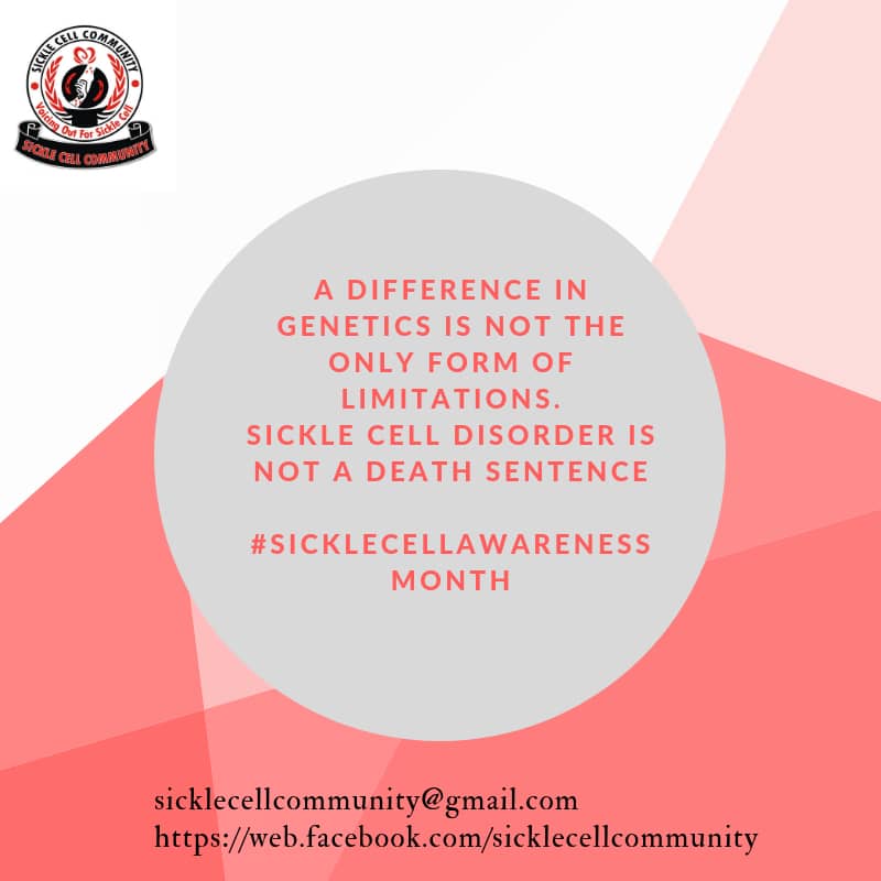 Every time i hear the word 'Sickle Cell', i remember when an aching warrior cried out pleading to a crowd in an awareness campaign

'Please don't bring a child like me to this world'

Lend a hand today and let's break the Sickle Cycle together. 
#KnowYourGenotype.