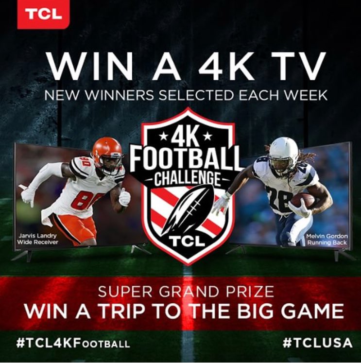 We're in year 3 of the @TCL_USA #4kFootball Challenge so you already know that we're giving away 2 TV's a week. What's new is we're also doing a Super Grand Prize - a trip to the Big Game in Atlanta. Check it out: bit.ly/2pych1Q. #TCLPartner