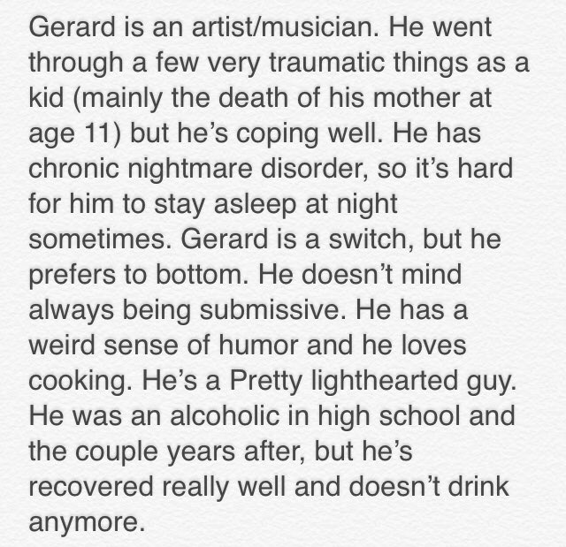 scribbbleGerard's tweet image. Character description [because I never did it]: