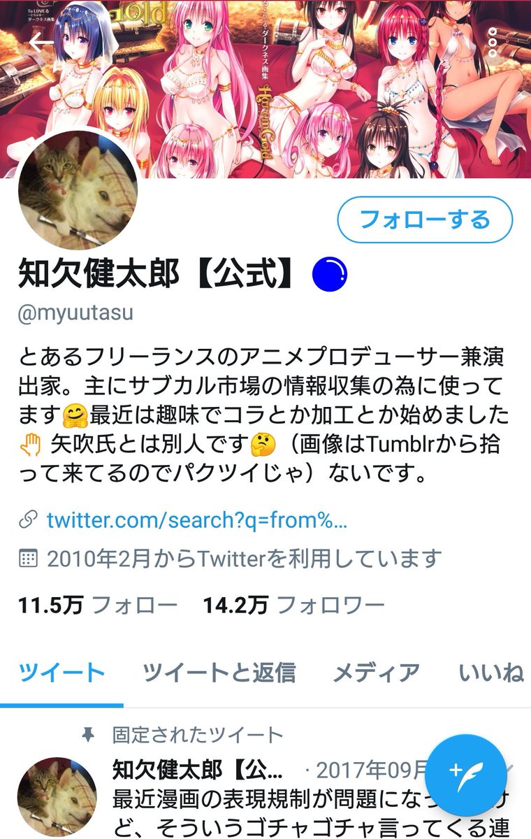 まいと Ar Twitter クッパ姫の著作権を大声で騒いでいる 知欠健太郎 自体がクッパ姫みたいなもんで草 そもそもヘッダーにtoloveるの画像を使っている時点で 矢吹健太郎を連想させる可能性がある 事実間違えてフォローしている人も居るみたいだが