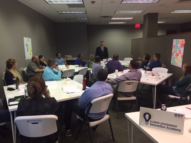 IllinoisDoIT's tweet photo. DoIT Acting Secretary Kirk Lonbom welcomes participants to the agency's first IL Govt Innovation Academy, a leadership development program focused on rethinking the role of government in a digital world. @IIllinoisCIO @tyler_clark @illinoiscto @srahming https://t.co/qfskcxSHiJ