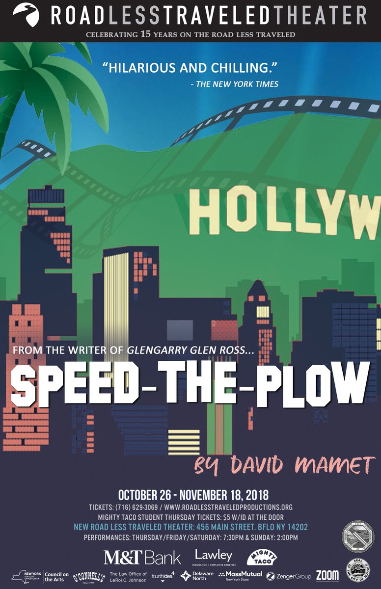 Opening October 26th in our New Home at 456 Main Street! 

SPEED-THE-PLOW by David Mamet 

Tickets On-Sale Now!  bit.ly/2xEoZRc

#theater #rltp #mamet #toronto #buffalo #travelbuf #456main #wny #taketheroadlesstraveled