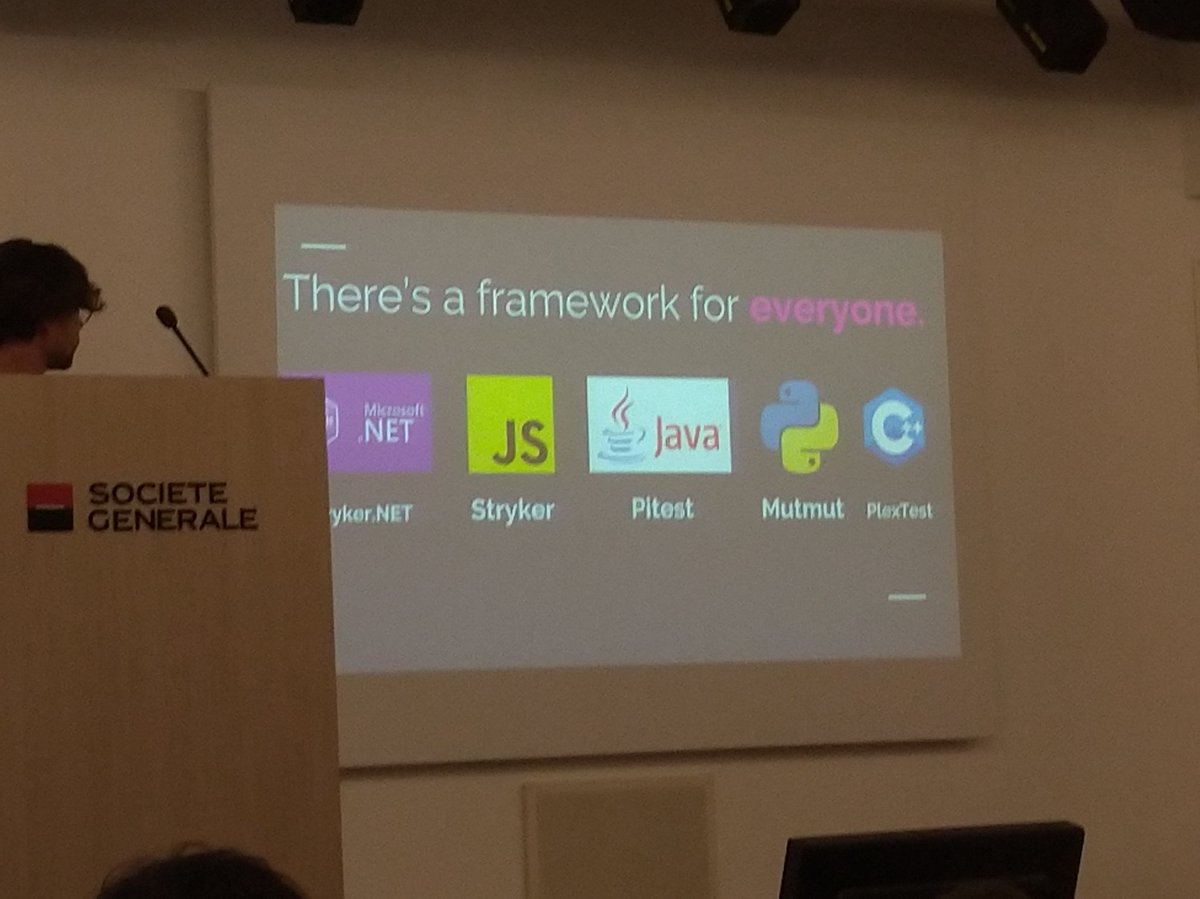 DorraBartaguiz's tweet image. Quelques exemples de framework de #mutationtesting 
 #agiletestingnight