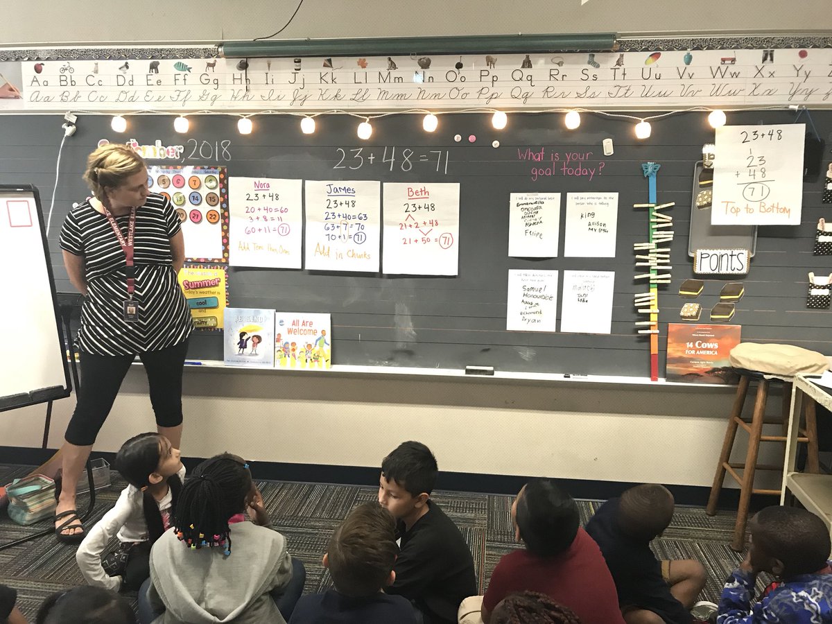 teambthompson's tweet photo. Thanks @missymom15 for coming and working with us on Number Talks! #math #numbertalks #mentalmath #multiplestrategies #2ndgradersrock #wearewayne https://t.co/bOpvWUb8aN
