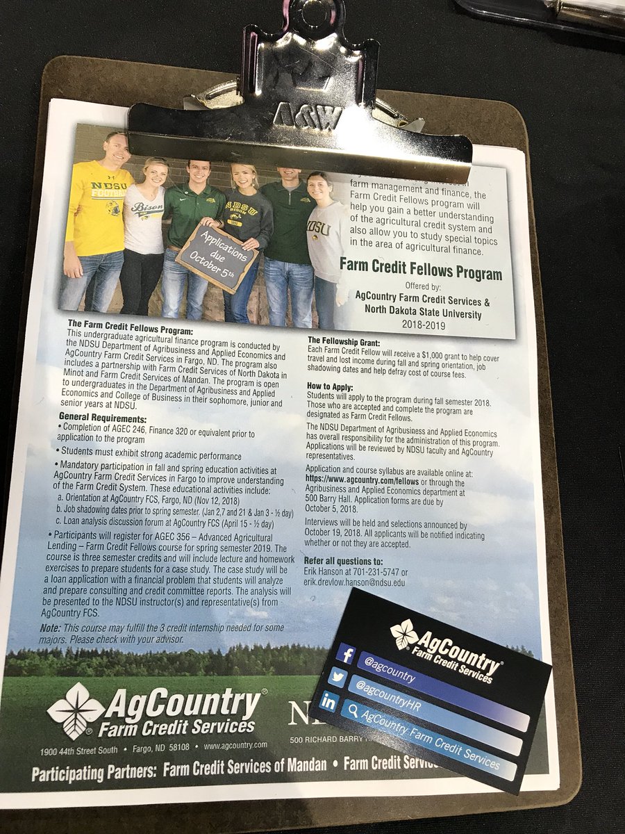 AgCountry's tweet image. Enjoy a great conversation, neat giveaways &amp;amp; learn about the #FarmCreditFellows program @ the @NDSU #Ag &amp;amp; Business Career Expo happening now!