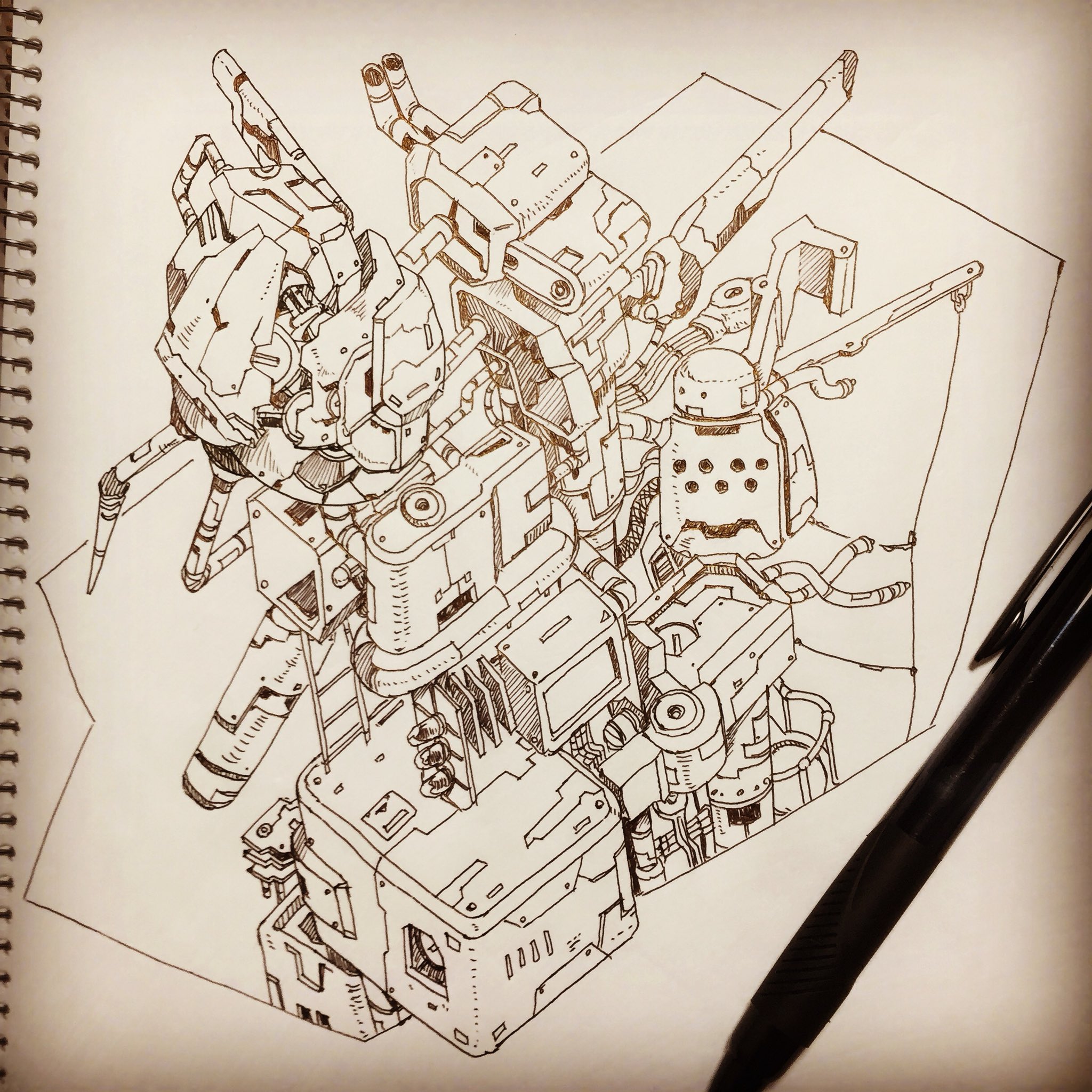 ポータブルな絵　　ボールペン画　　小サイズ 空想風景画家 小須田隆英 Takahide Kosuda / Illust&design on X