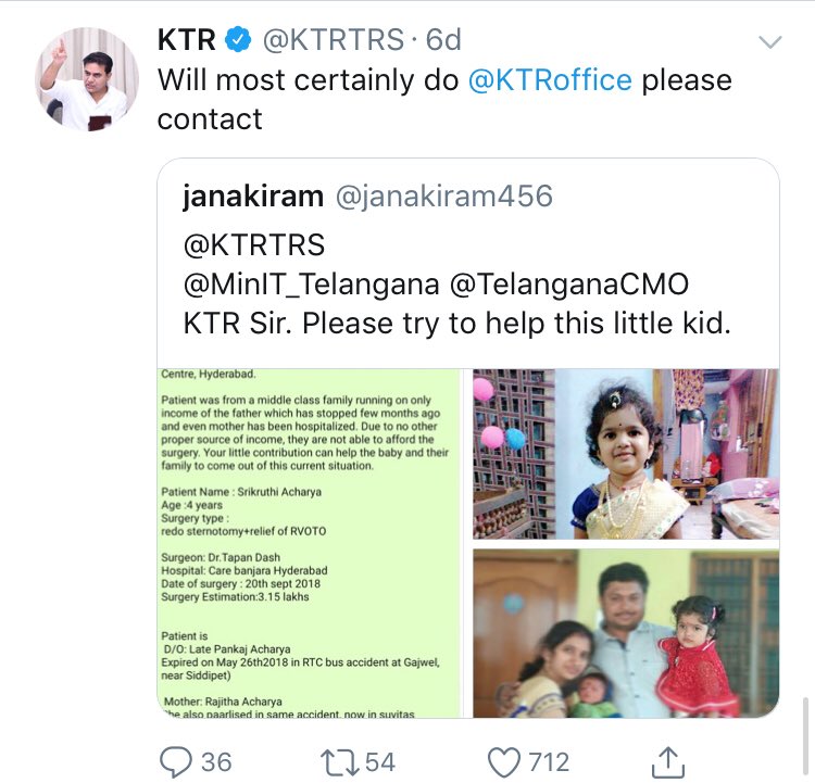 sathish_IIIT's tweet image. Dear @KTRTRS @TelanganaCMO ,

We Had been watching ur twitter activities and most of the requests are for medical treatments if so why ur govt is not thinking about implementation of #ArogyaSri ?

If #TRS govt succeed in it then u may not get such requests 

Think n act #SaveTS