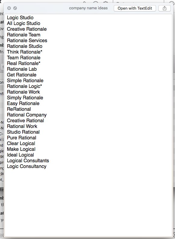 Logic Department Our Founder Ceo Samradd Recently Shared With The Team Her List Of Potential Company Names When She Was Developing Logic Dept Check It Out We Could Have