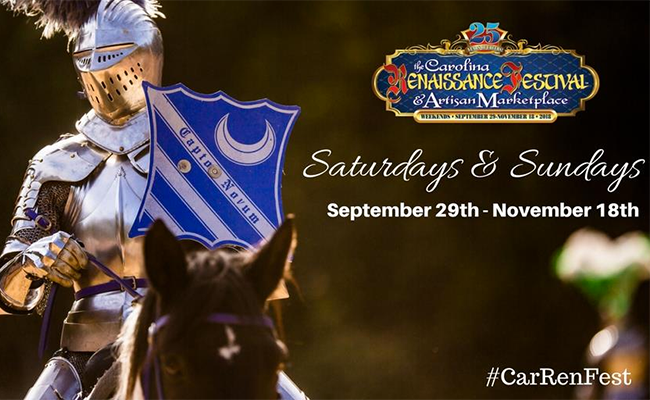 The Carolina Renaissance Festival is almost ready to kick off! Come travel through time, September 29th to November 18th! Tix: buff.ly/2xMljvV #renfair