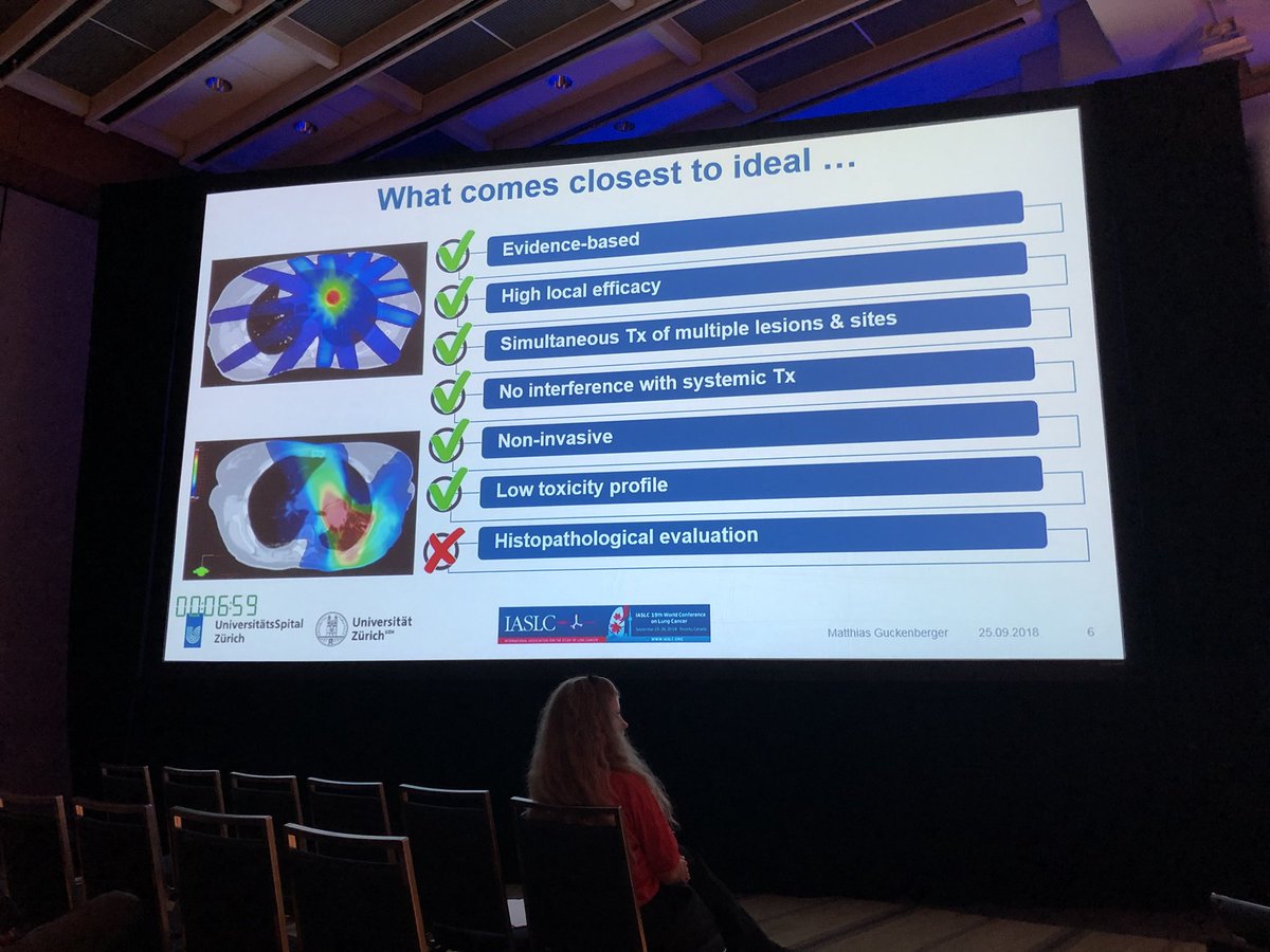 DrewMoghanaki's tweet photo. Matthias Guckenberger, who missed our SABR Rattlers dinner on Sunday, flies in from Zürich to debate David Jones in the Great Oligometastatic Debates. #WCLC2018 #lcsm #radonx https://t.co/xFLExaK73f